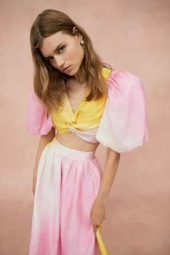 Cloud Burst Puff Sleeve Cropped Top -Aje 02 AJE AW22 295