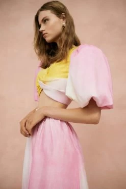 Cloud Burst Puff Sleeve Cropped Top -Aje 02 AJE AW22 333