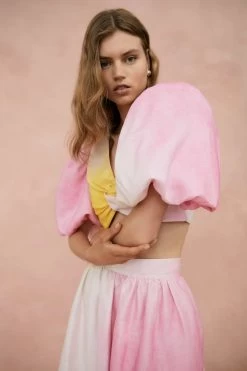 Cloud Burst Puff Sleeve Cropped Top -Aje 02 AJE AW22 374