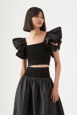 Corinne Knit Bodice Crop Top