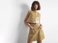 Promenade Leather Shell Top 15 Promenade Leather Shell Top -Aje 21RE1335FW PromenadeLeatherShellTop Olive landscape