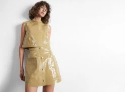 Promenade Leather Pocket Skirt -Aje 21RE4044FW PromenadeLeatherSkirt Olive landscape