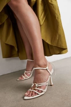 Mirage Leather Strappy Heel -Aje 21RE7003FW MirageLeatherStrappyHeelSandal White ce9e1a5b 0ff1 4068 b499 b7d4837e4519
