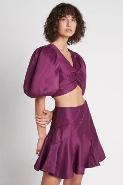 Admiration Flip Mini Skirt -Aje 22AW4155 AdmirationFlipMiniSkirt Violet 2