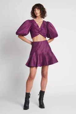 Admiration Flip Mini Skirt -Aje 22AW4155 AdmirationFlipMiniSkirt Violet fullshot