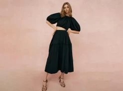 Admiration Gathered Midi Skirt -Aje 22AW4171 BLACK Admiration Gathered Midi Skirt LANDSCAPE