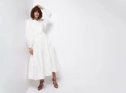 Tidal Tucked Midi Dress 11 Tidal Tucked Midi Dress -Aje 22AW5353 IVORY TidalTuckedMidiDress Landscape