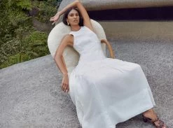 Tidal Corset Midi Dress -Aje 22AW5370 TidalCorsetMidiDress IVORY Landscape