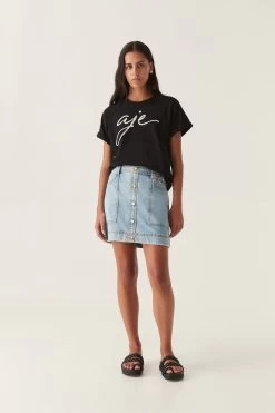 Enya Embellished Slim Tee 10 Enya Embellished Slim Tee -Aje 22CO1149 BLK WHT 5