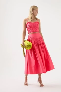 Pepper Ruched Crop Bodice 8 Pepper Ruched Crop Bodice -Aje 22RE1883 RGE PINK 3