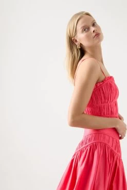 Pepper Ruched Crop Bodice 10 Pepper Ruched Crop Bodice -Aje 22RE1883 RGE PINK 5