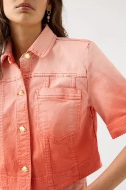 Ember Denim Crop Shirt -Aje 22RE1946 CRL SUNSET 4