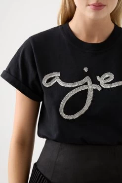 Seal Embellished Tee -Aje 22RE1979 BLK SILV 4