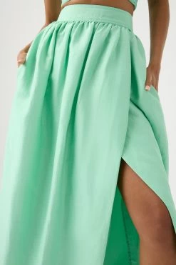 Mirabelle Tulip Maxi Skirt 8 Mirabelle Tulip Maxi Skirt -Aje 22RE4244 MARN GRN 4