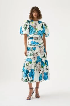 Maison Tiered Midi Skirt