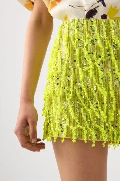 Garni Sequin Micro Mini Skirt -Aje 22RE4302 CHTRES GRN 4
