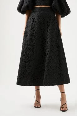 Patina Lace Midi Skirt -Aje 22RE4303 BLK 4
