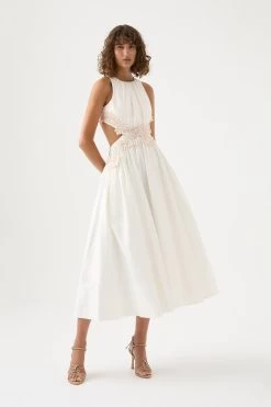 Botanical Trim Midi Dress