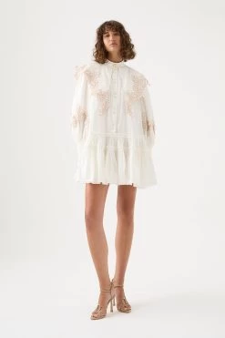 Botanical Trim Collar Dress