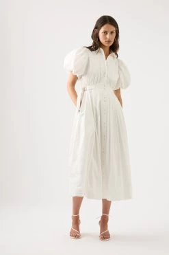 Prairie Pleated Midi Dress
