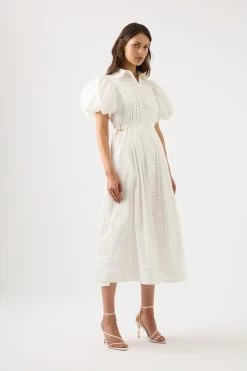 Prairie Pleated Midi Dress 7 Prairie Pleated Midi Dress -Aje 22RE5594 IVRY 3