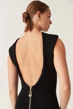 Rushes Knit Midi Dress 9 Rushes Knit Midi Dress -Aje 22RE5621 BLK 4