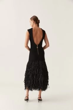 Rushes Knit Midi Dress 11 Rushes Knit Midi Dress -Aje 22RE5621 BLK 6