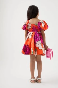 Piper Kids Puff Sleeve Dress -Aje 22RE5664 VVD CAM 6