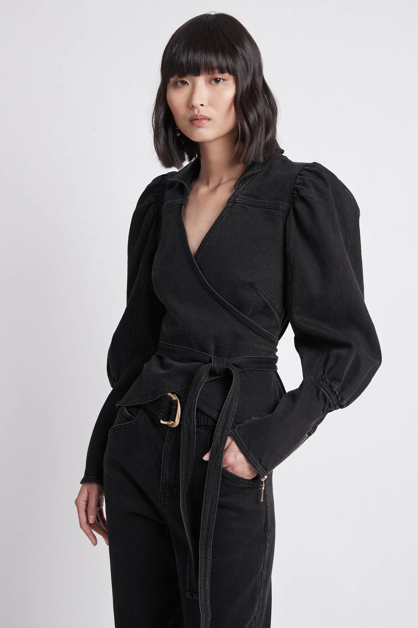 Dione Denim Wrap Top 3 Dione Denim Wrap Top - Image 3