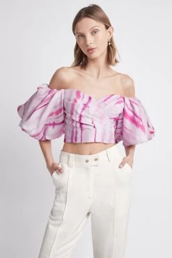 Introspect Off Shoulder Top -Aje 22SU1566 IntrospectOffShoulderTop RIPPLETIEDYE 3 frontshot