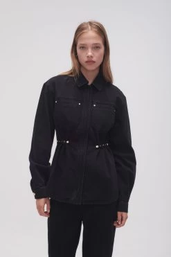 Willa Pearl Pin Denim Shirt -Aje 23AW1022 BLK 1