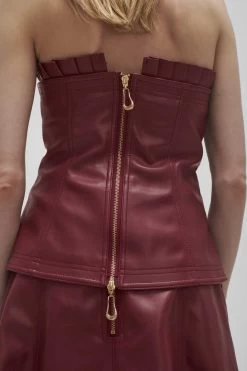Stanhope Vegan Leather Top -Aje 23AW1024 MHGNY RED 4