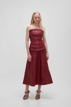 Stanhope Vegan Leather Top -Aje 23AW1024 MHGNY RED 5