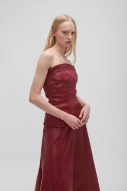 Stanhope Vegan Leather Top -Aje 23AW1024 MHGNY RED 6