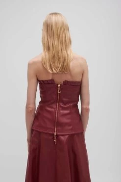 Stanhope Vegan Leather Top -Aje 23AW1024 MHGNY RED 7