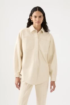 Lumen Pearl Shirt 12 Lumen Pearl Shirt -Aje 23AW1025 SNDSTNBGE 3