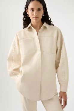 Lumen Pearl Shirt 15 Lumen Pearl Shirt -Aje 23AW1025 SNDSTNBGE 6