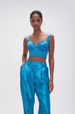 Elation Pleated Bralette -Aje 23AW1042 AZR BLU 3 77b8cbd3 1d2a 44a4 a2c2 e04b6e898dfd