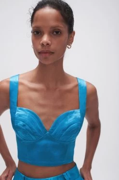 Elation Pleated Bralette -Aje 23AW1042 AZR BLU 4 87358e19 68be 47cf a9ed 332ffaa46cf4