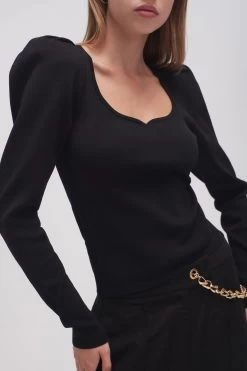Emma Sweetheart Neck Knit -Aje 23AW1049 BLK 4