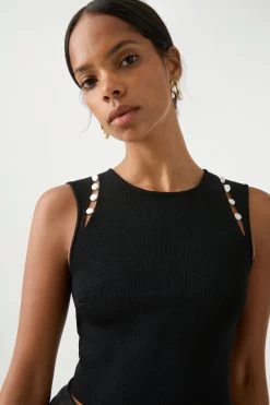 Analemma Pearl Knit Top 9 Analemma Pearl Knit Top -Aje 23AW1056 BLK 4