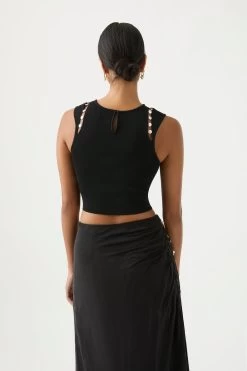 Analemma Pearl Knit Top 11 Analemma Pearl Knit Top -Aje 23AW1056 BLK 6