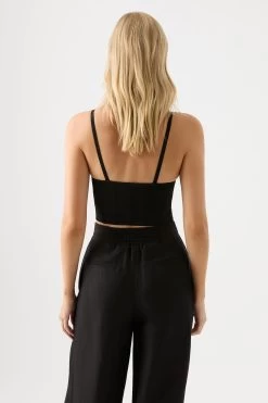 Phaedra Ottoman Knit Bustier -Aje 23AW1081 BLK 5