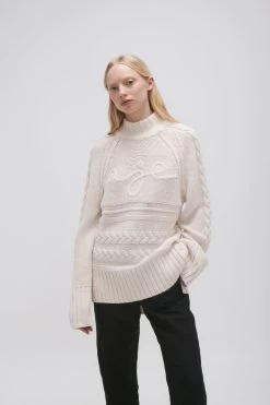 Wavy Cable Jumper -Aje 23AW1163 NAT 3