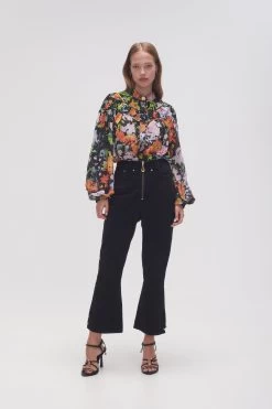 Nellie Ruched Swing Blouse -Aje 23AW1177 MDN FLO 3