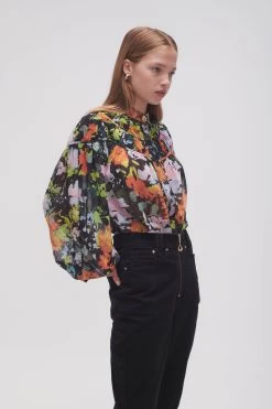 Nellie Ruched Swing Blouse -Aje 23AW1177 MDN FLO 5