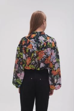 Nellie Ruched Swing Blouse -Aje 23AW1177 MDN FLO 6