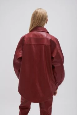 River Vegan Leather Shirt -Aje 23AW1239 MHGNY RED 7