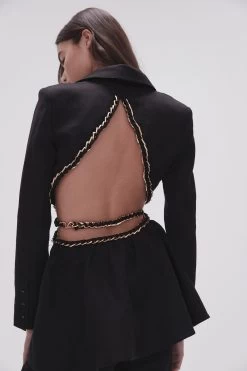 Opal Backless Chainlink Jacket -Aje 23AW2004 BLK 4