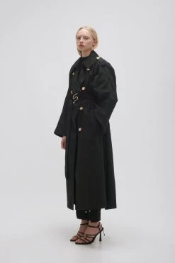 Altitude Trench Coat -Aje 23AW2046 BLK 3